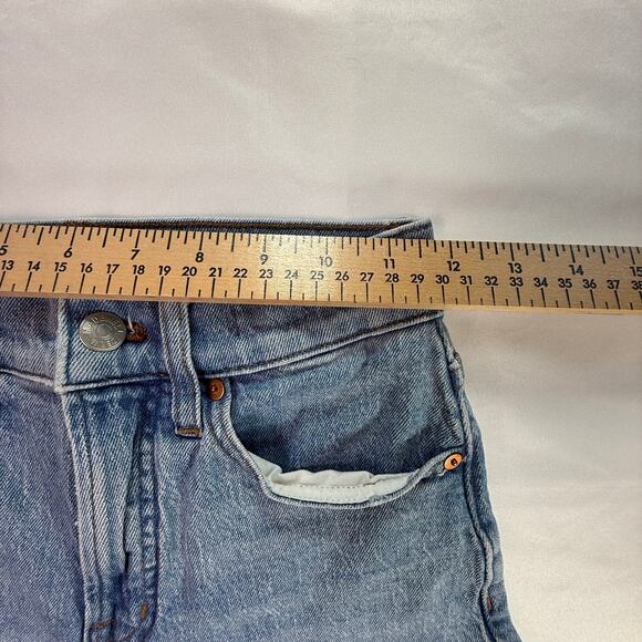 Madewell The Perfect Vintage Wide-Leg Crop Jeans Raw Hem Light Wash Size 24 - Picture 5 of 13